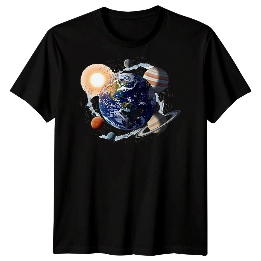 Solar System Space Mens T-Shirt Planetary Earth View
