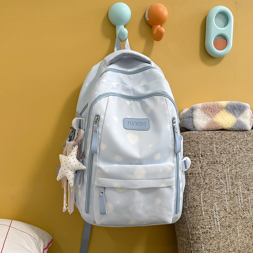 Schoolbag New Korean Version Fresh Schoolbag Women's Japanese Ins Niche Versatile Printed Backpack Junior High School Class Backpack
