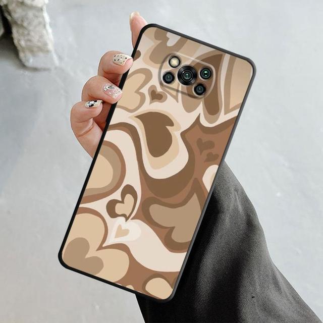 Pouzdro pro Xiaomi Poco X3 Nfc X4pro M3 C40 pro Mi 12 11 10 10t 8 Note10 Lite 11ultra 11t F1 Fashion Brown Love Wood Grain Texture