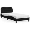 Vidaxl Bed With Mattress, Black, 90X200 Cm, Upholstered