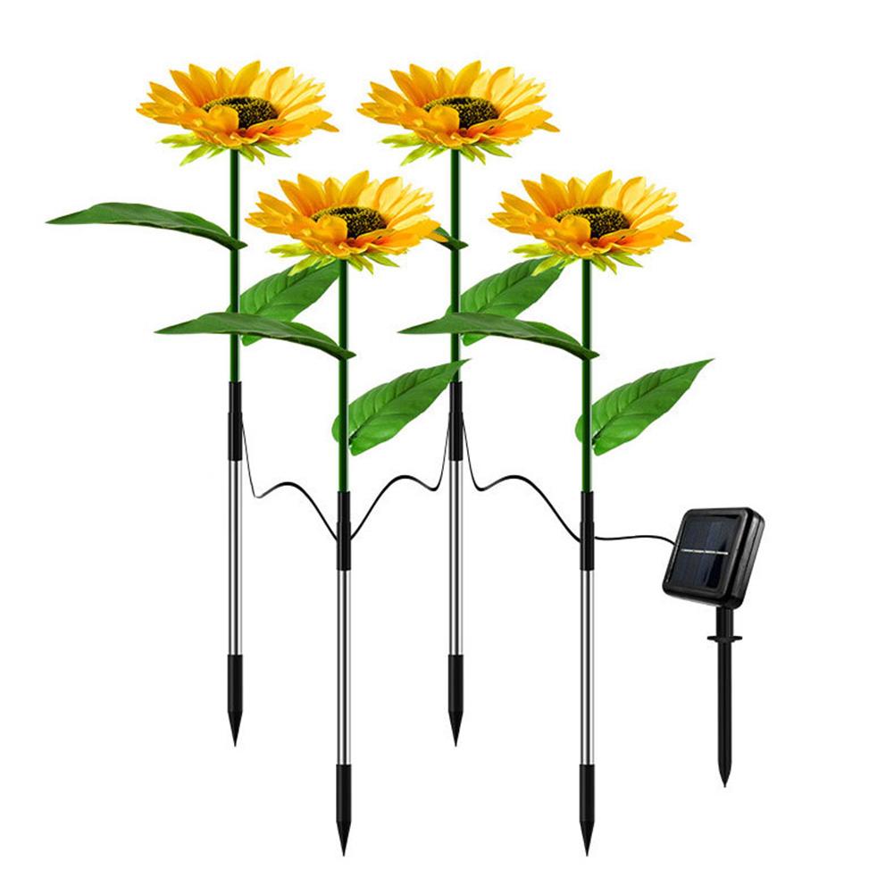 LED Sunflower Lawn Atmosphere Light Easy Installation Solar Decorative Pathway Landscape Lights Automatic Switch for Home Garden