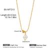 18K Gold-Plated Titanium Necklace with Natural Freshwater Pearl Pendant for Women
