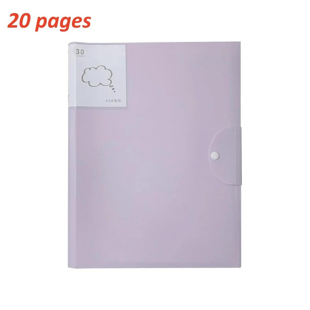 1pc 20/30/40 Pocket File Folder Picture Album Document Bag File Folder Art Work Collection Organizer Office Student Supplies
