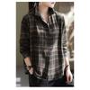 Women's New Spring and Autumn Large Size Versatile Cotton Plaid Long-sleeved Shirt
