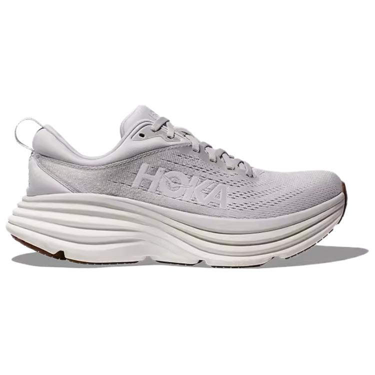 HOKA Bondi 8 Lunar Rock Men Sneakers Grey Nimbus-Cloud 1123202-LRNC