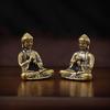 Mini Antique Style Shakyamuni Buddha Brass Statue - Small, Portable Desktop Ornament