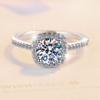 1CT D Color Moissanite Engagement Ring for Women 925 Silver Gold Plated Solitaire Rings