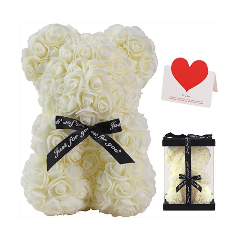 Eternal Rose Bear 25cm - Mother's Day & Valentine's Gift In Gift Box