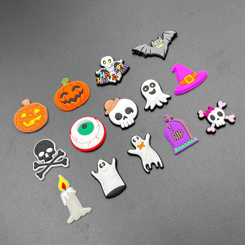 Cross-Border Cartoon Halloween Soft Rubber Embellishments for Shoes, Hair, Phone Cases, Storage, and Straws.