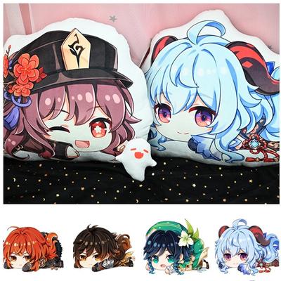 Game Plush Pillow Doll Lumine Diluc Kawaii Cartoon Hu Tao Zhong Li Barbatos Cosplay Accessories