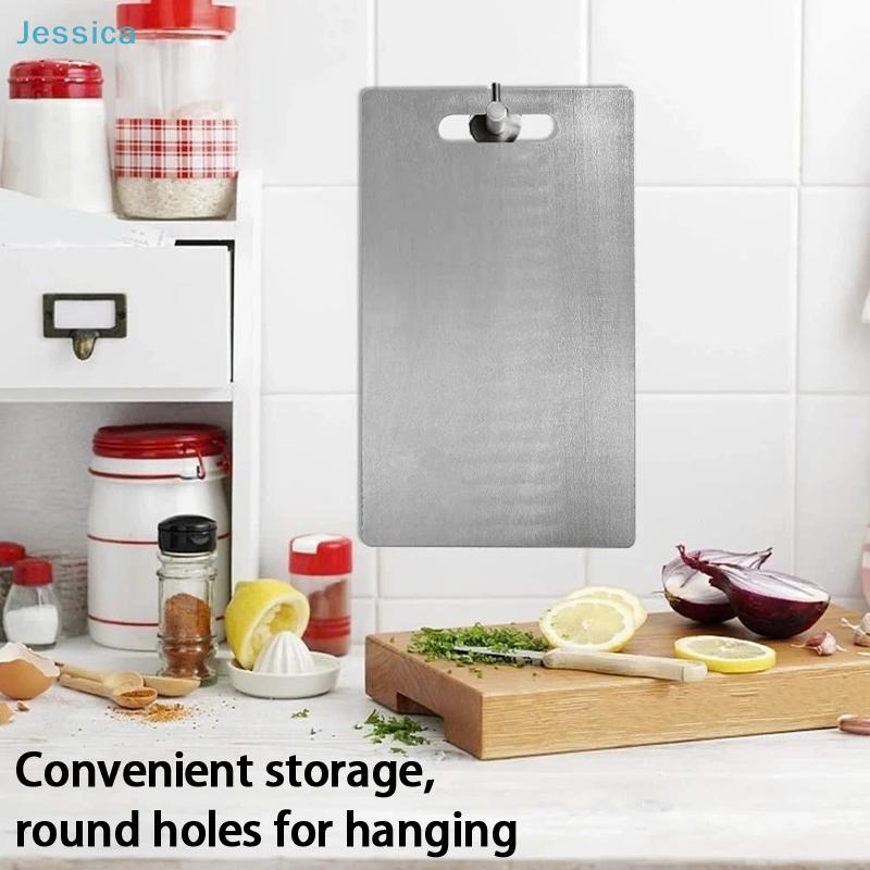 Stainless Steel Cutting Board - 1-Piece Food-Grade Chopping Boards With Hanging Hole
