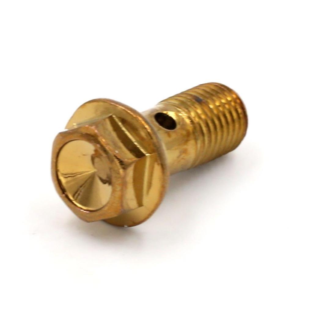 Winova M10XP1.25 Banjo Bolts, 2 Pieces, Resistant Plated Alloy, 4 Washers Included (Gold Plated)