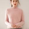 2024 Women's Autumn/Winter Thickened Slim Fit Cashmere Sweater - Semi-High Neck, Solid Color, Warm Knit Base Layer