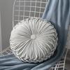 Velvet Throw Pillow Soft Decorative Solid Round Seating Cushion for Home Decor Sofa Couch Chair Bedroom Floor Housewarming Gift