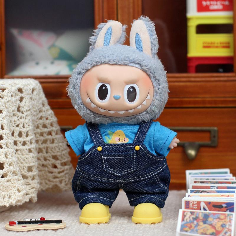 New Popular Labu Doll Clothes Pendant Fashion Denim Overalls Doll Clothes