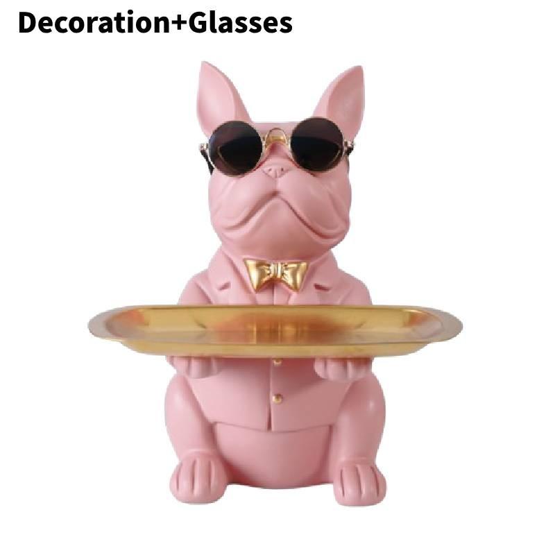 Creative Bulldog Dog Resin Decorative Piece For Key Storage And Candy Display