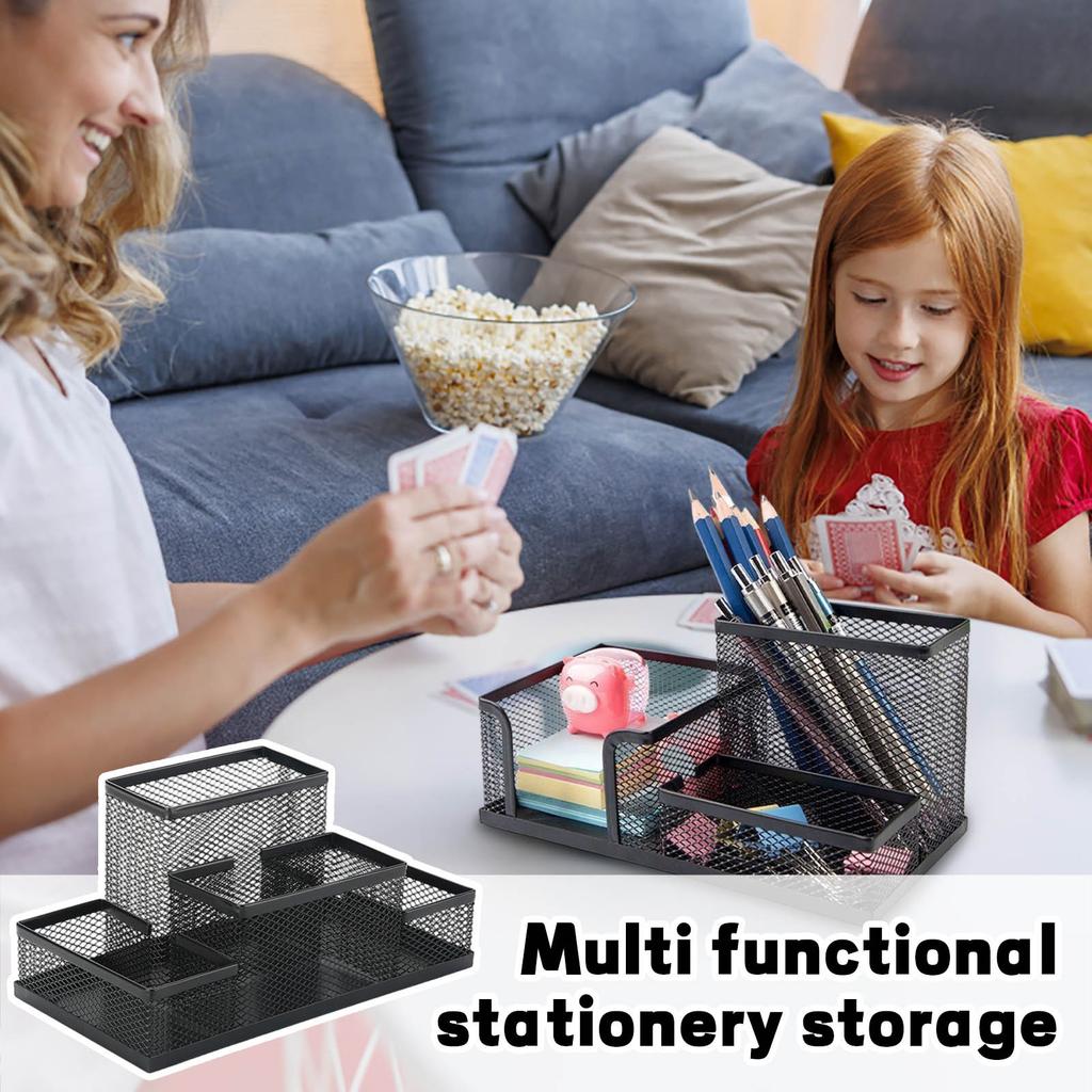 Multifunctional Pen Holder Creative Metal Mesh Pen Barrel Desktop Hollow Storage Barrel