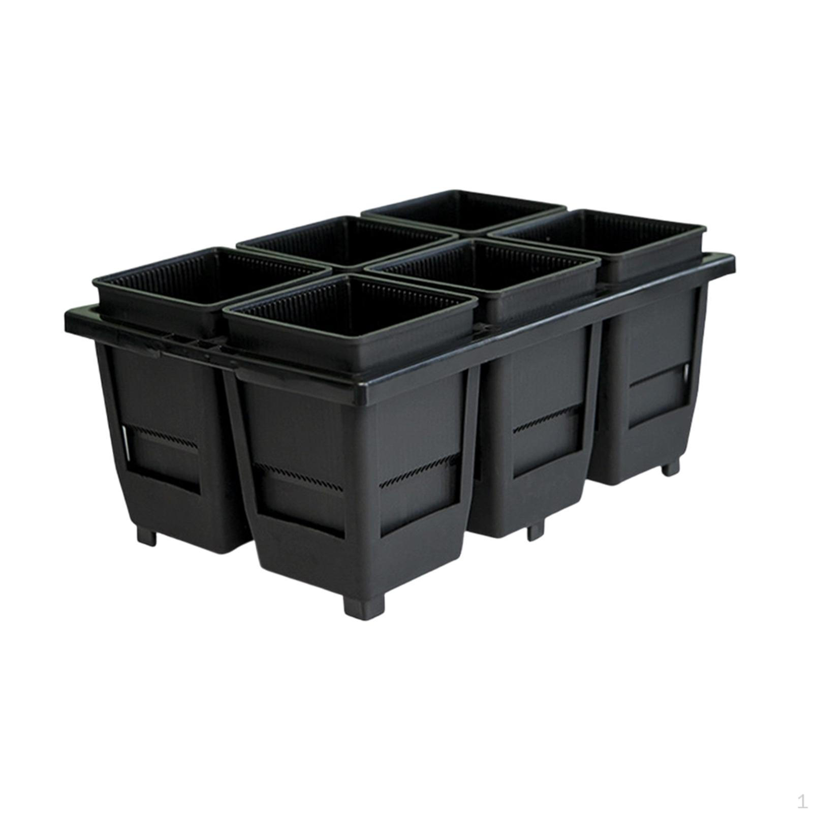

Bonsai Pot Square Seedling Container Planter Transplanting Solid Material with Ventilated Design 8cm black