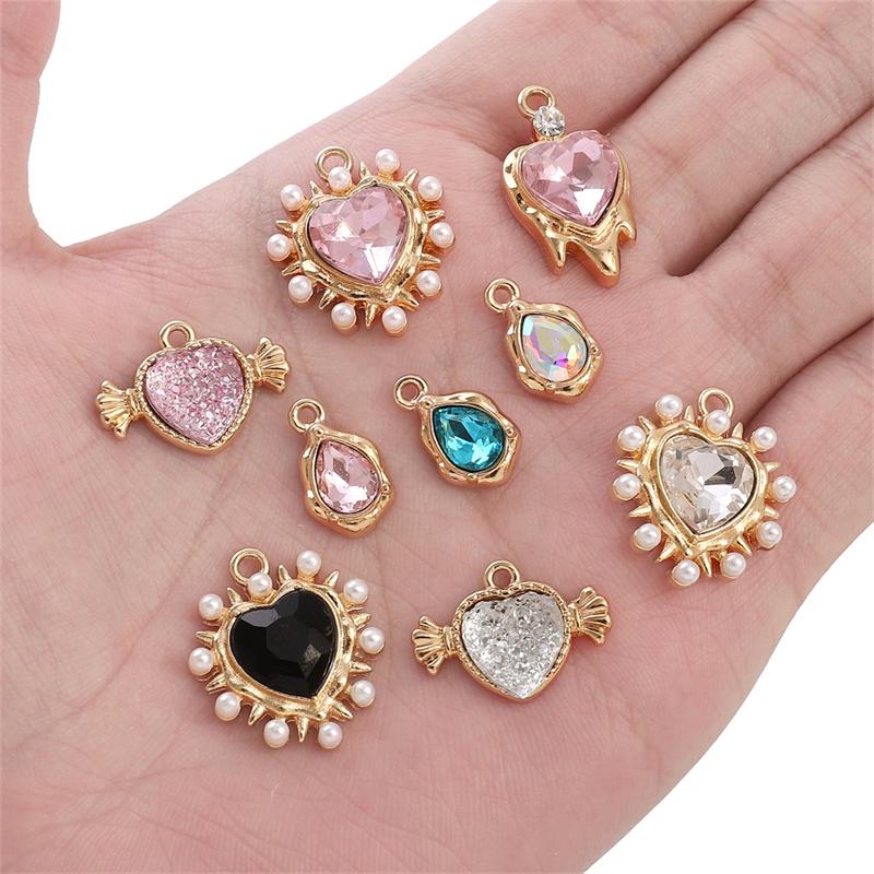 Γούρι Κράματος Διαμαντιού Καρδιά Αστέρι Φεγγάρι Μενταγιόν Κολιέ Βραχιόλι Σκουλαρίκια Αξεσουάρ Κοσμημάτων DIY