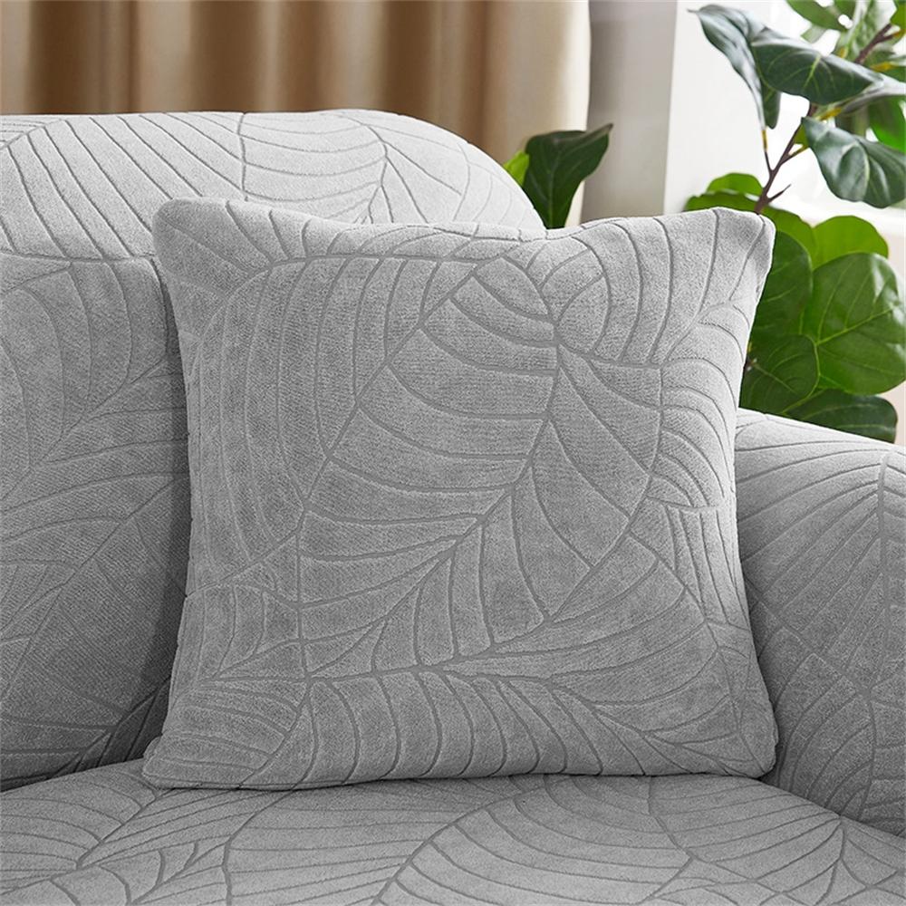 

45x45cm Anti dirt elastic leaf jacquard pillow cover, solid color sofa chair backrest pillow cover 450*450mm светло-серый