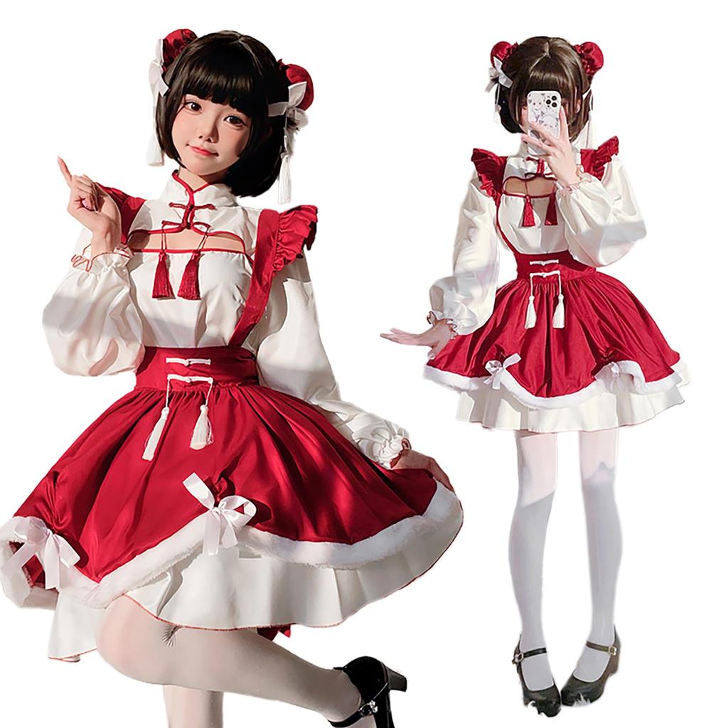 [Milky Time] Hana Lolita Dress Halloween Cosplay Chinese Maid Dress