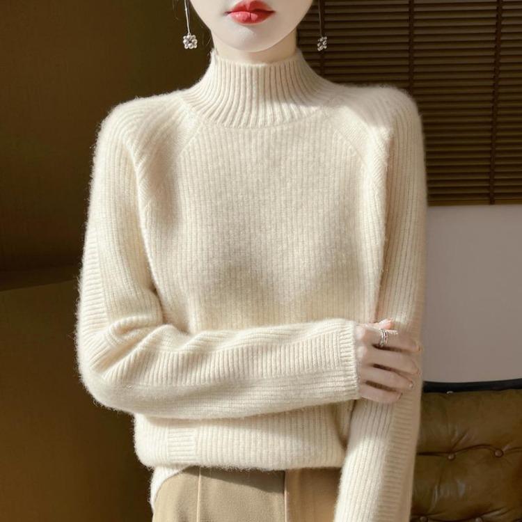 Thick Winter Wool Turtleneck Sweater Women 100 Percent Knit Pullover Tops MODERN NEW SAGA Jumpers Female
