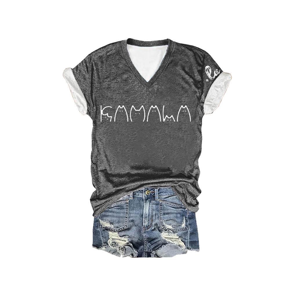 

Women s 3D digital printed women s spring and summer slim fit comfortable top V-neck gradient color T-shirt 3405 4XL