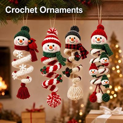 Set Ornament Crăciun Croșetat Formă Spirală DIY Fire Moi Dovleac Halloween Om de Zăpadă Kit Croșetat Spirală Prietenos cu Începătorii