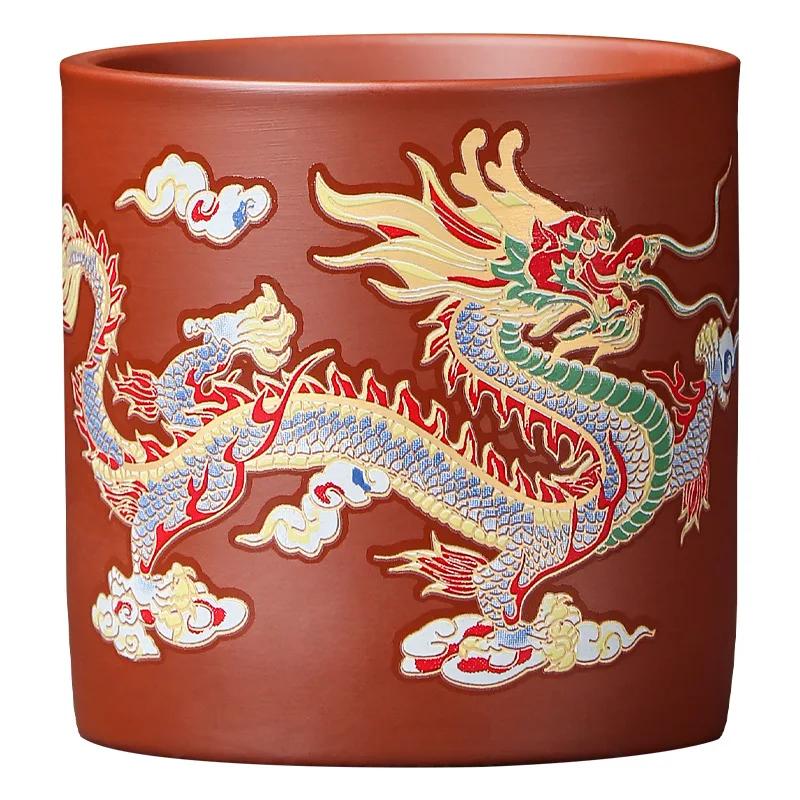 1 ks teplem měnící barvu mistrovský šálek s motivem draka a fénixe, rovný šálek, čajový šálek, degustační šálek, kung fu čajová souprava