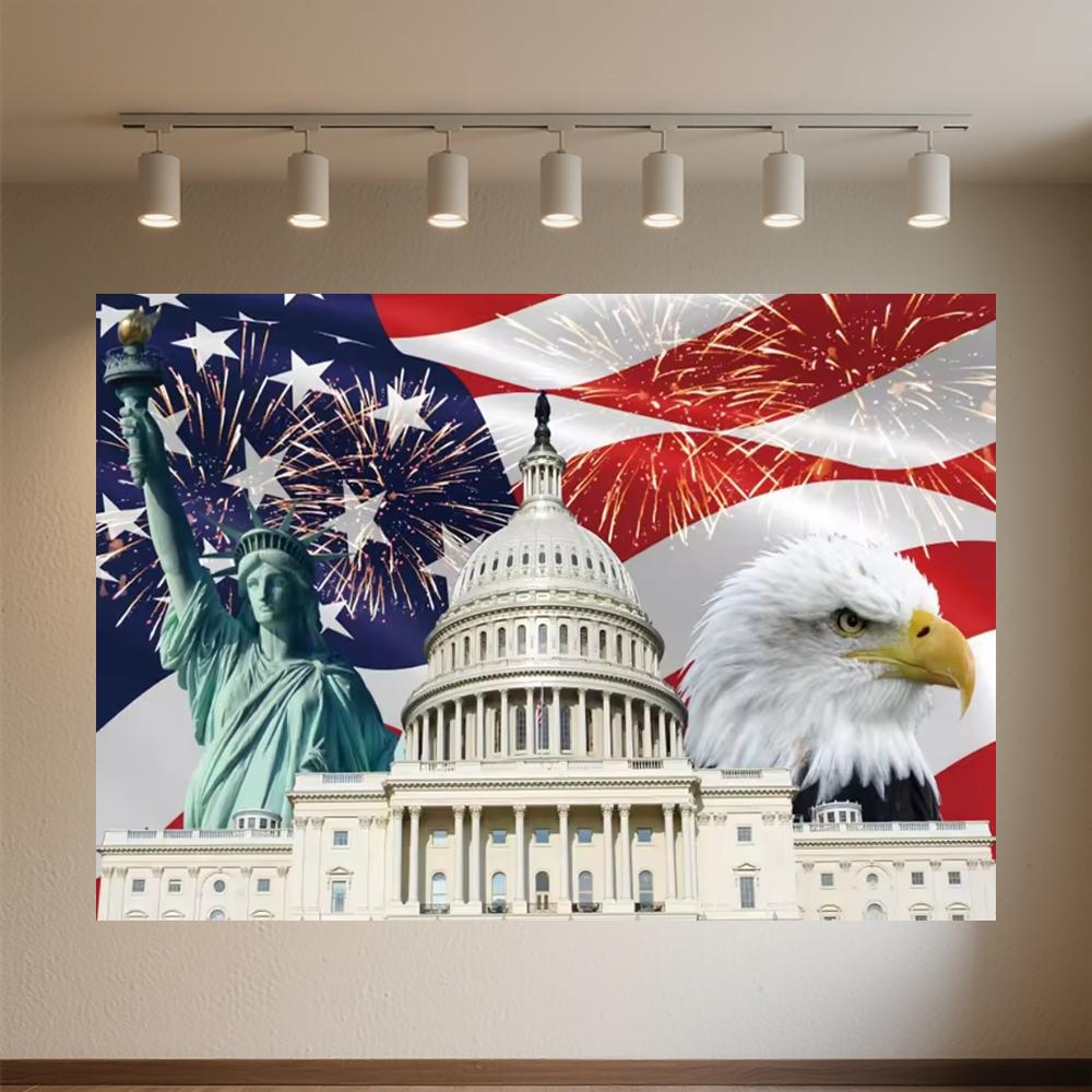

US July 4 Independence Day Background Celebration USA Flag 4th of July Independence Day Portrait Banner Decor Background Photo 120x90cm