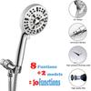 Latest 10-Function High Pressure Water Saving Eco-Friendly Bathroom Hand Held Shower Head Premium with Bracket Hose