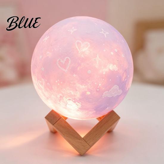 Moon Surface Texture Light DIY Paint Your Own Lamp, LED Night Kit with 8 Handmade Room Decoration Colors And Brushes, Kids Craft Project, Warm