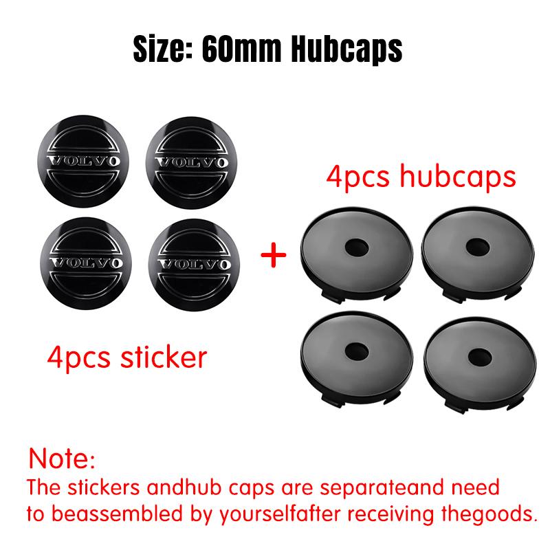4pcs/Set 56/60mm Car Wheel Center Hub Caps For Volvo T5 T6 S40 S60 S90 XC40 XC60 XC90 V40 V50 V60 V90 AWD C30 C70 S80 V70 XC70