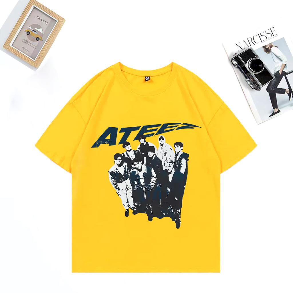 Retro Ateez 2025 World Tour In Fantasy Vintage T Shirt Unisex WOMEN Fashion Oversized 100 Cotton Tshirts Short Sleeve Unisex Tees