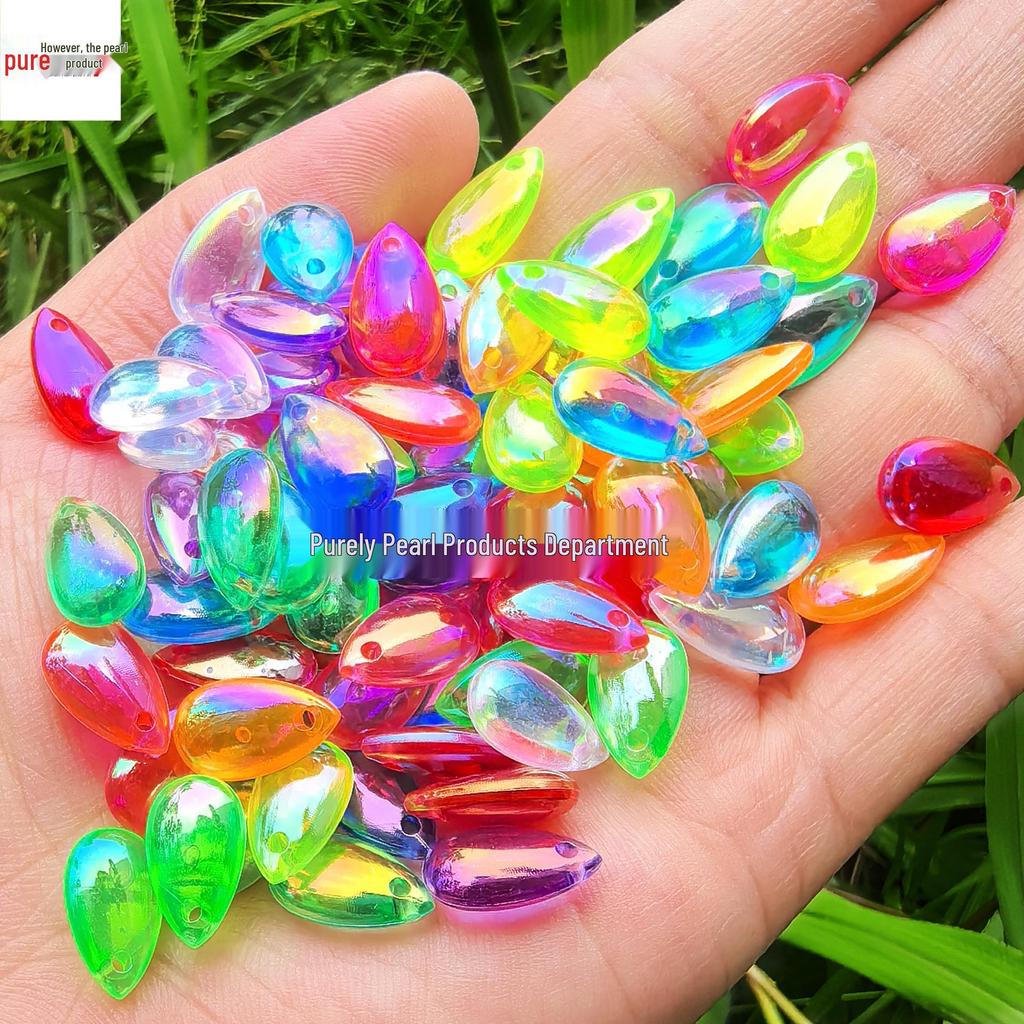 8x14mm Glossy Teardrop Beads for Handmade DIY Weaving, Hairpin Headdresses, and Tassel Pendants