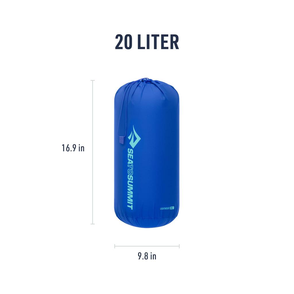 Sea to Summit Lightweight Stuff Sack Durable Storage 20 Liter Surf Blue Outdoor/Travel