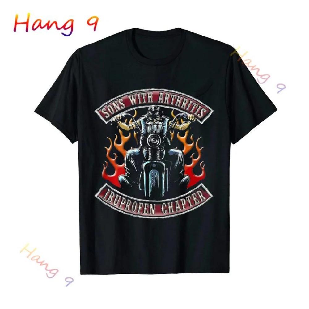 Söhne mit Arthritis Ibuprofen Kapitel Lustige Biker Schädel T Shirt Schwarz Vintage Herren Grafik T Shirts