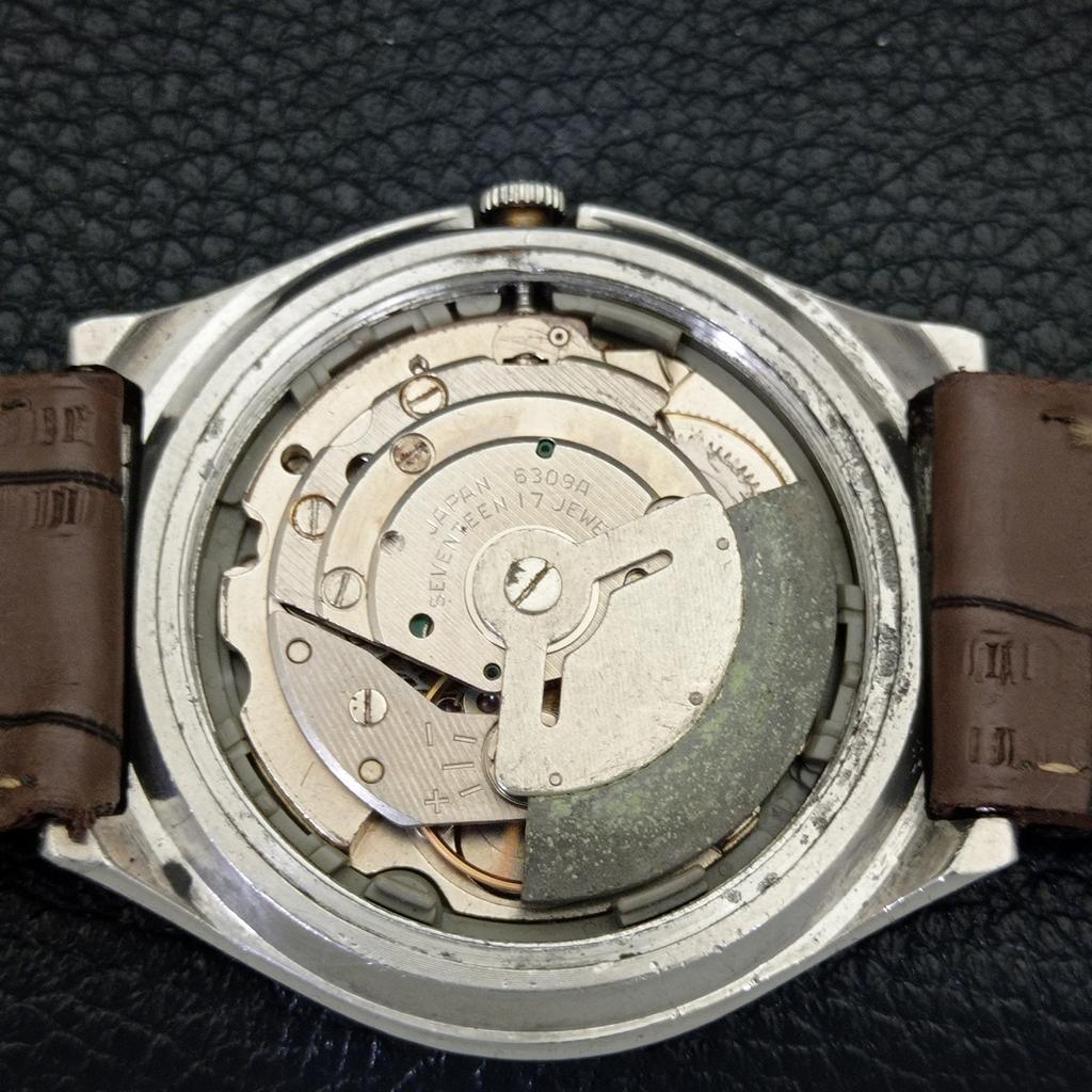AUTOMATIC VINTAGE SEIKO 5 6309A JAPAN MENS BROWN COLOR DIAL WATCH a500833-5 R154-a500833