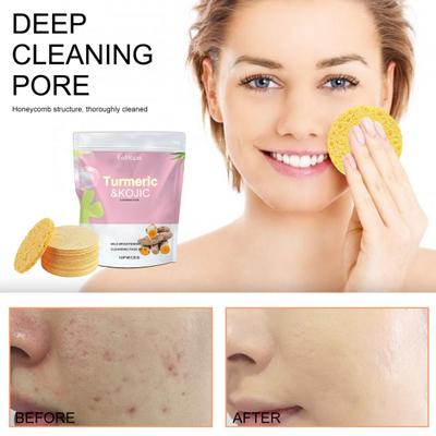 10 Stück Kurkuma-Reinigungspads, Gesichtsschwämme zur Gesichtsreinigung und zum Peeling, wiederverwendbare Pads zum Make-up-Entfernen, hellt den Hautton auf, sorgt für eine Tiefenreinigung