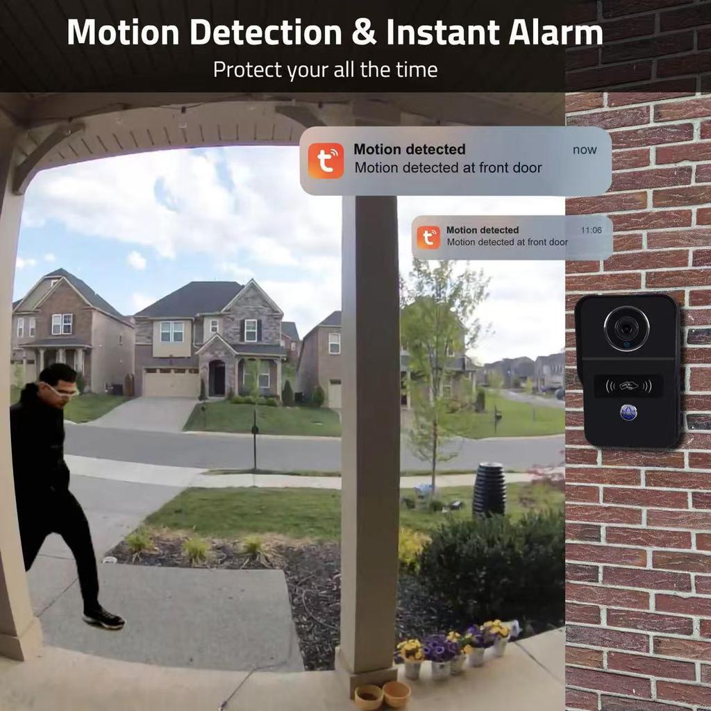 Tuya Smart WiFi Doorbell with Central Control Screen and Video Intercom Function