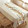 Vintage Easter Bunny Table Runner Polyester Rabbit Eggs Flower Table Flag Easter Decorations For Home Kitchen Dining Table Decor
