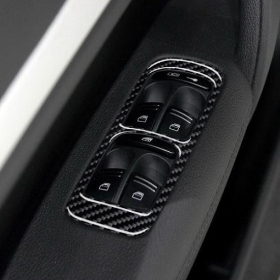 4Pcs Carbon Fiber Window Lift Switch Panel Cover Trim For Porsche Cayenne 03-10