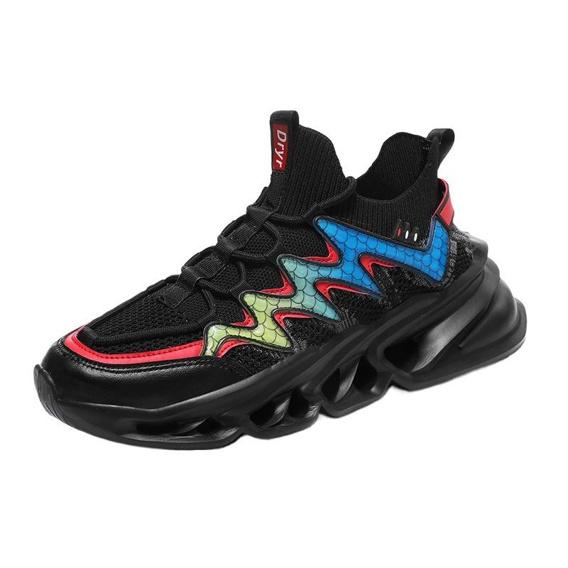 Men's shoes summer new fly-woven breathable running shoes men's blade platform casual sports shoes