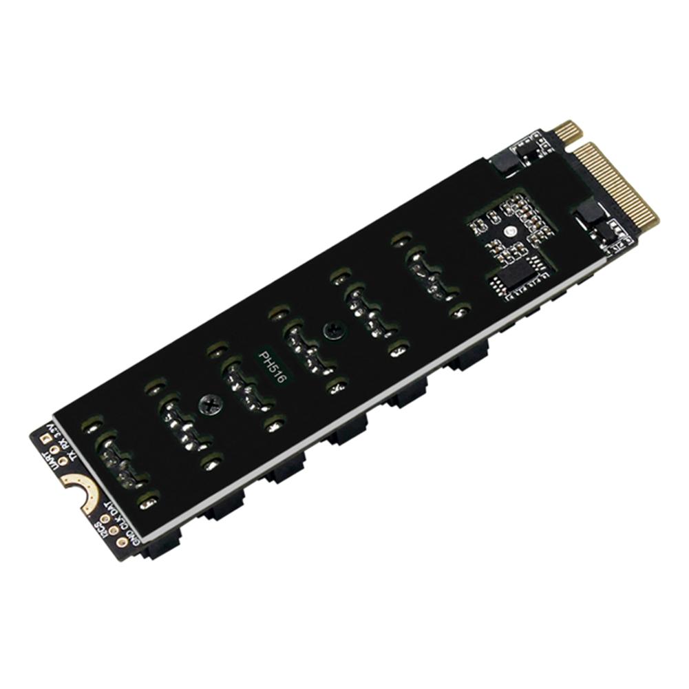 M.2 NVME PCI-E PCIE X4 X8 X16 zu 6-Port 3.0 SATA Adapterkarte Riser ASM1166 Gehäuse Server PC Erweiterungskarte Unterstützung SATA-Kabel