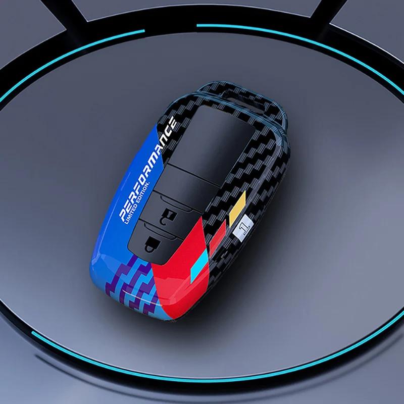 Car Key Case Protector Carbon Abs Key Shell Cover Auto Accessories For Toyota Prius Camry Corolla C-Hr Chr Rav4 Prado