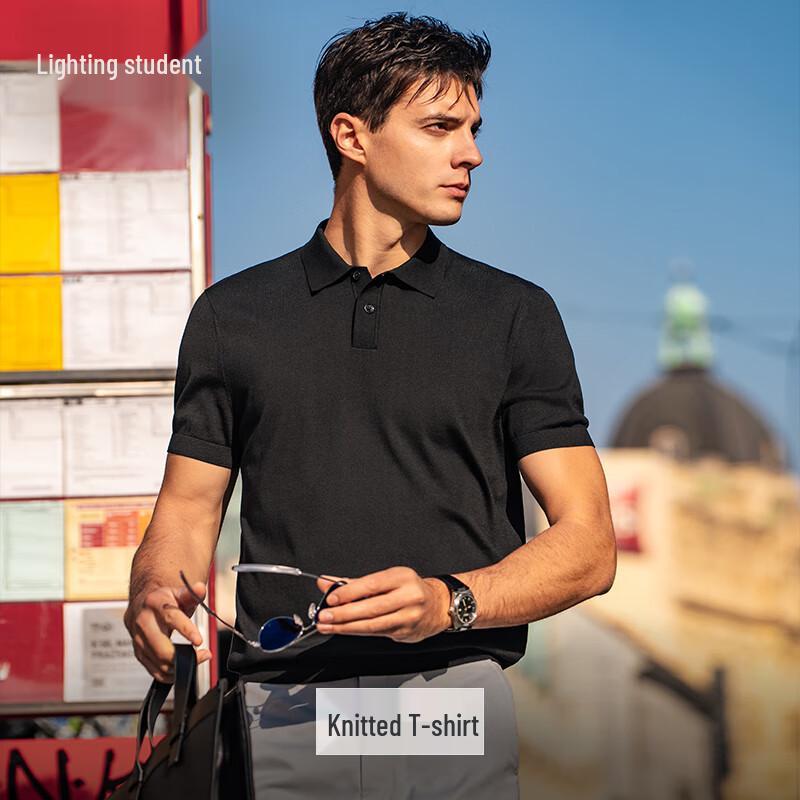 

Men s Polo Collar Knit Short Sleeve T-Shirt M (170)