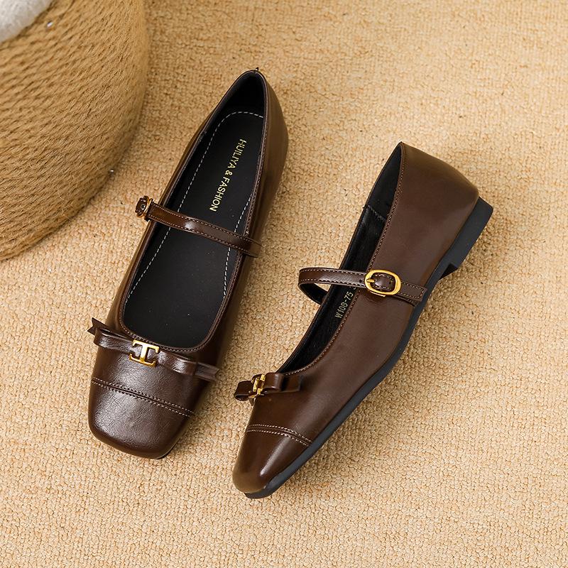 

Hui Liya Мягкая подошва Мэри Джейн Туфли с мелким вырезом Универсальные женские туфли W108-75 Size 37 коричневый