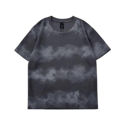 2026 Summer Tie Dye Print Oversized T-Shirts Men Street Hip Hop Retro Punk Tshirt Women Harajuku Casual Cotton Drop Shoulder Top