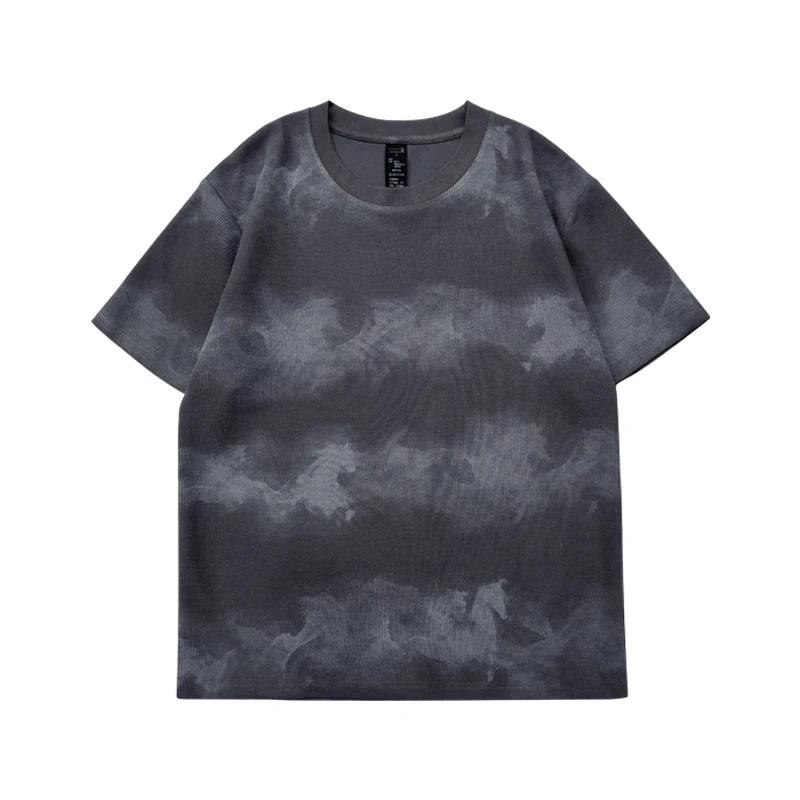 2026 Letní Tie Dye Potisk Nadměrná Trička Pánské Street Hip Hop Retro Punk Tričko Dámské Harajuku Ležérní Bavlněný Top S Klesajícími Rameny