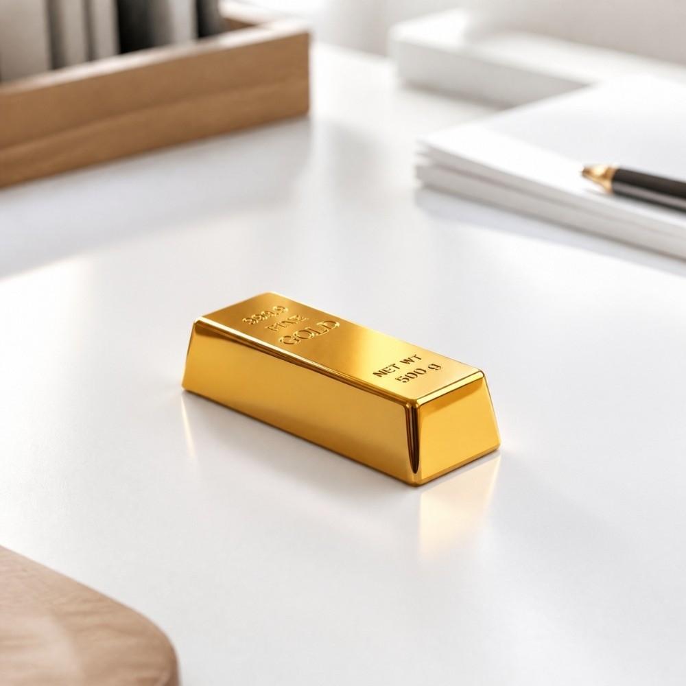 Plastic Fake Gold Bar Small Gold Brick Decoration Novelty Gold Paperweight Halloween Party